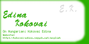 edina kokovai business card